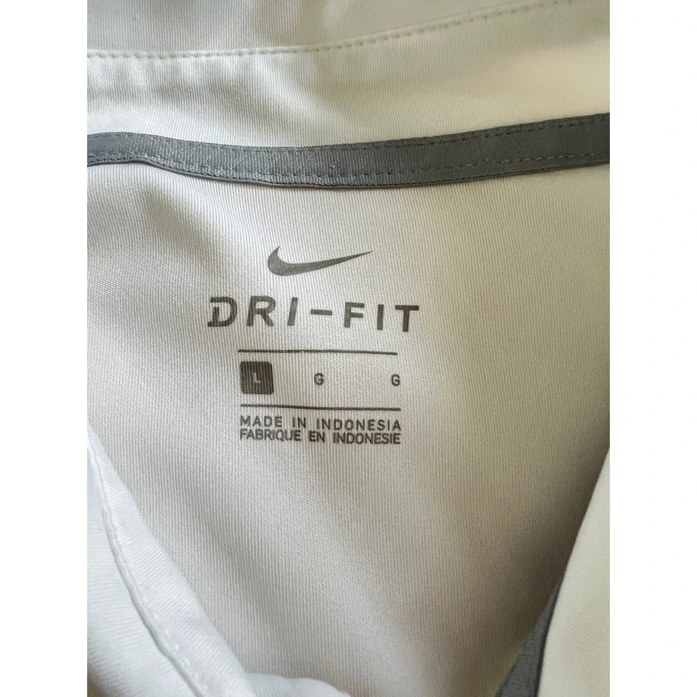 Nike Florida Gators Dri-FIT Polo Shirt Mens Large White Grey Striped Large